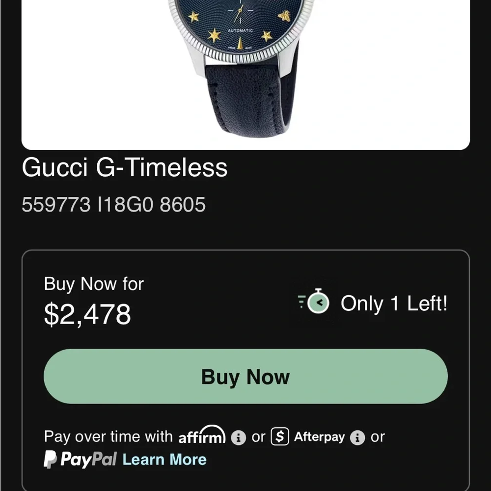 $3950 Gucci G-Timeless 40mm Charm Dial Automatic Watch, Deep Navy Blue